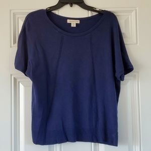 Coldwater creek medium 10-12 raglan sleeve pullover sweater navy blue